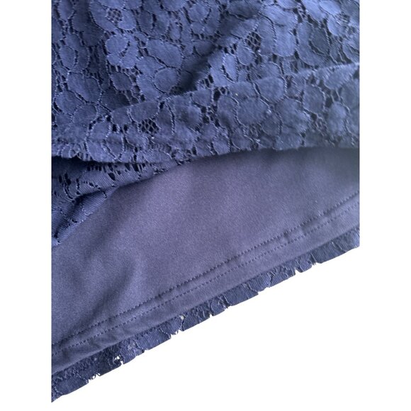 Cotton On Navy Sleeveless Lace Overlay Shift Mini Dress Womens Size L - Picture 11 of 11
